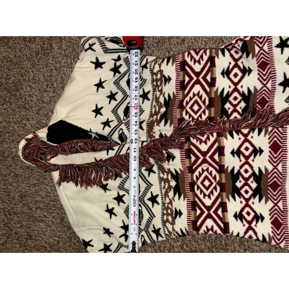 Scotch Soda Amsterdam Bohemian Aztec Star Fringe Kimono Cardigan Sweater - Picture 15 of 15